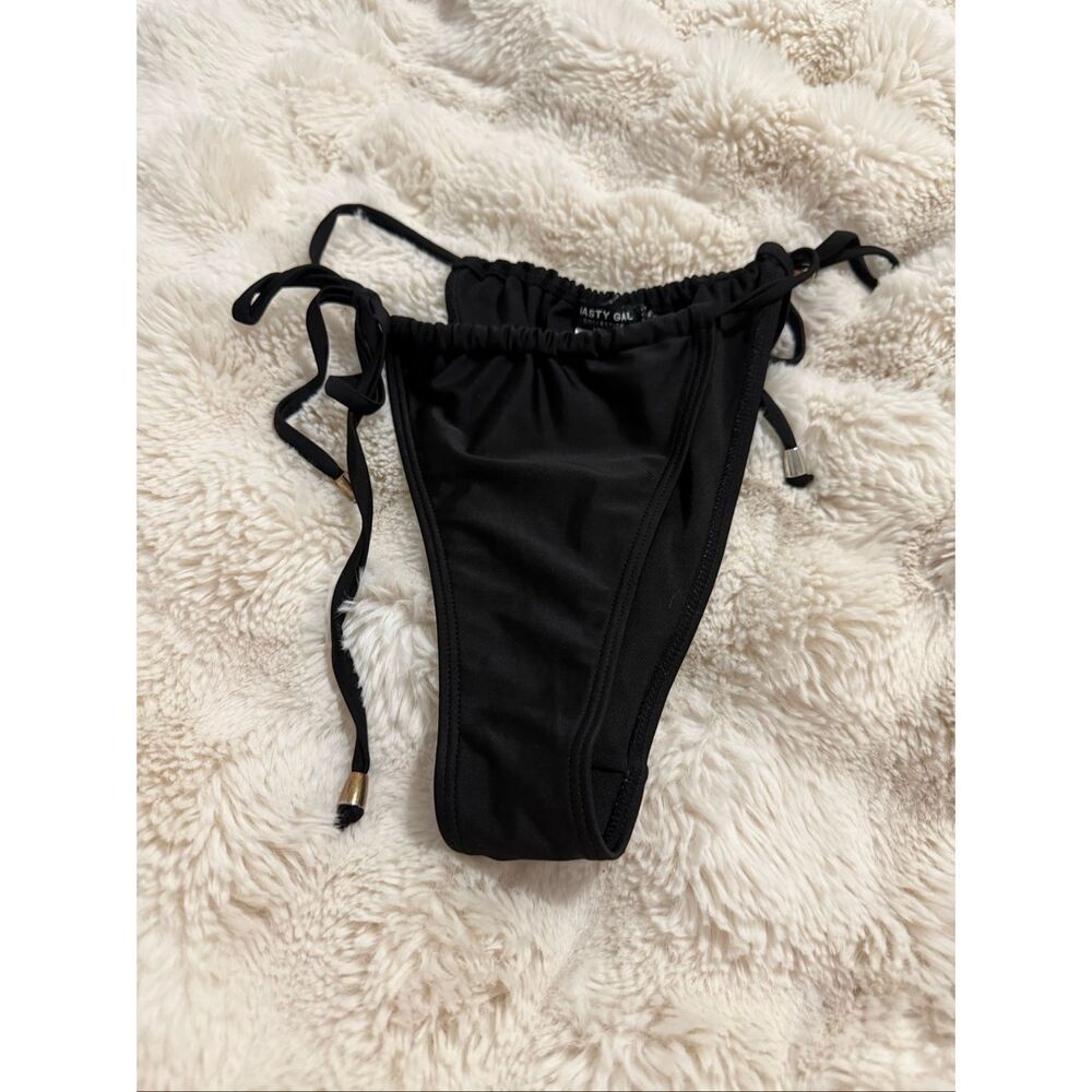 Nasty Gal Womens Sexy Black Bikini Bottom with tassels 4